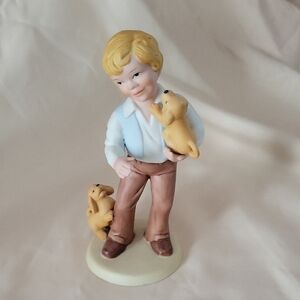Avon Vintage Avon Figure Boy With Dogs